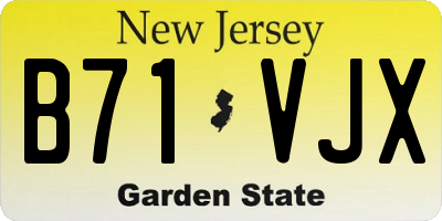 NJ license plate B71VJX