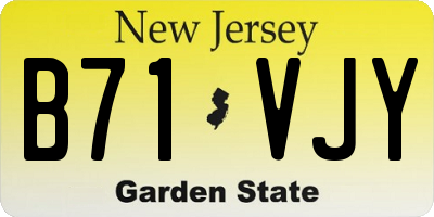NJ license plate B71VJY