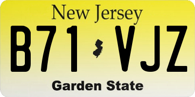 NJ license plate B71VJZ