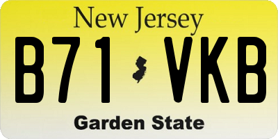 NJ license plate B71VKB