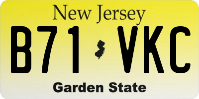 NJ license plate B71VKC