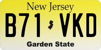 NJ license plate B71VKD