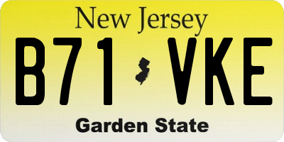 NJ license plate B71VKE
