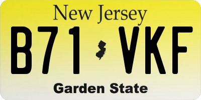 NJ license plate B71VKF