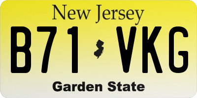 NJ license plate B71VKG