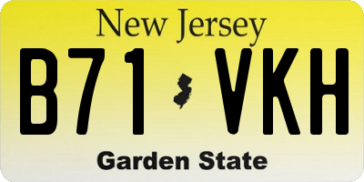 NJ license plate B71VKH