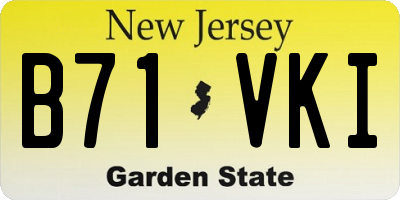 NJ license plate B71VKI