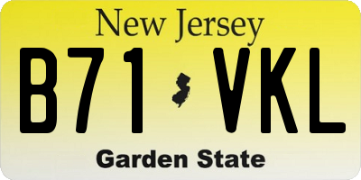 NJ license plate B71VKL