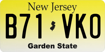 NJ license plate B71VKO