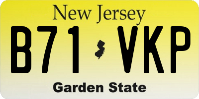 NJ license plate B71VKP