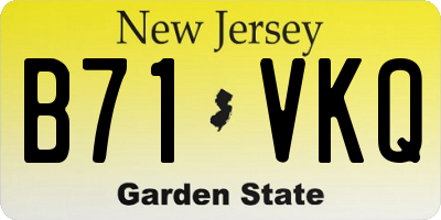 NJ license plate B71VKQ