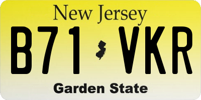 NJ license plate B71VKR