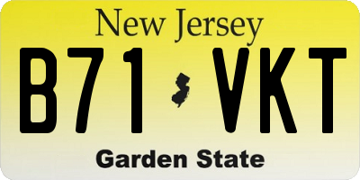 NJ license plate B71VKT