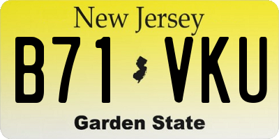 NJ license plate B71VKU