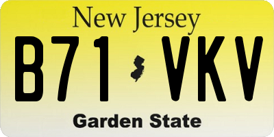 NJ license plate B71VKV