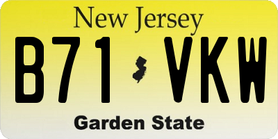 NJ license plate B71VKW
