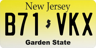 NJ license plate B71VKX