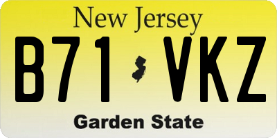 NJ license plate B71VKZ