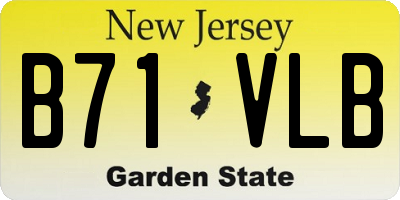 NJ license plate B71VLB