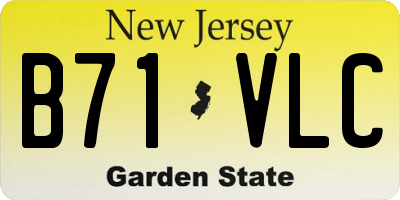 NJ license plate B71VLC