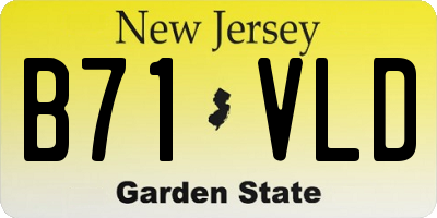 NJ license plate B71VLD