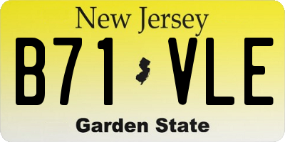 NJ license plate B71VLE