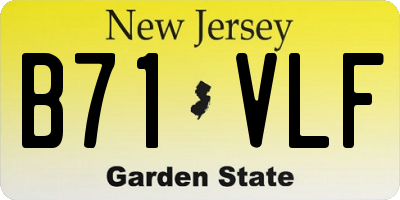 NJ license plate B71VLF