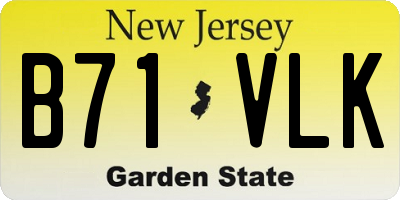 NJ license plate B71VLK