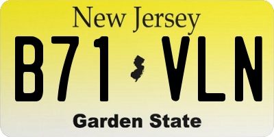 NJ license plate B71VLN