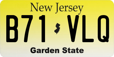 NJ license plate B71VLQ