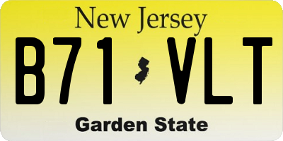 NJ license plate B71VLT