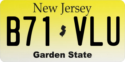 NJ license plate B71VLU