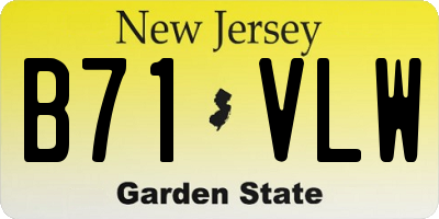 NJ license plate B71VLW