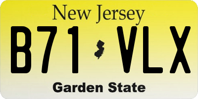 NJ license plate B71VLX