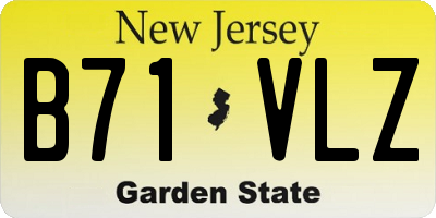 NJ license plate B71VLZ