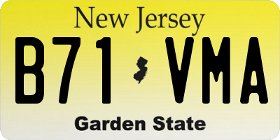 NJ license plate B71VMA