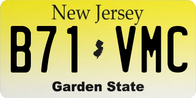 NJ license plate B71VMC