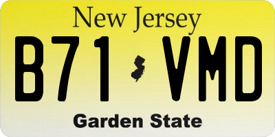 NJ license plate B71VMD