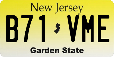 NJ license plate B71VME