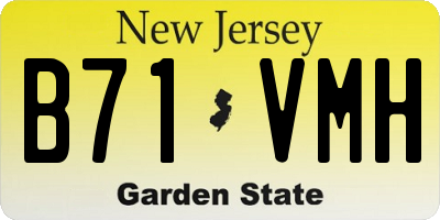 NJ license plate B71VMH