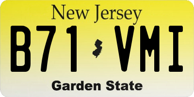 NJ license plate B71VMI