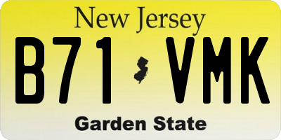 NJ license plate B71VMK