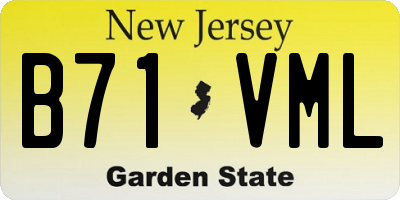 NJ license plate B71VML