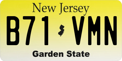 NJ license plate B71VMN
