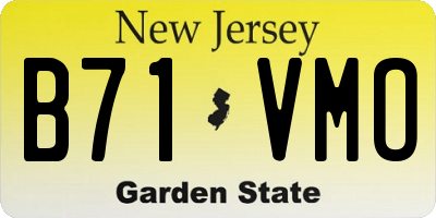 NJ license plate B71VMO