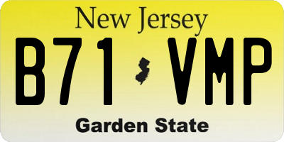 NJ license plate B71VMP