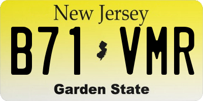 NJ license plate B71VMR