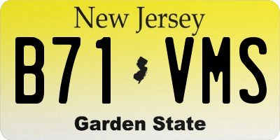 NJ license plate B71VMS