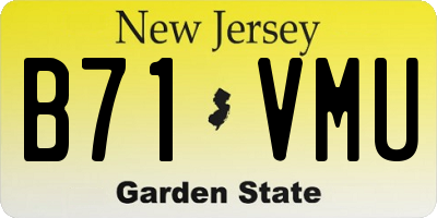 NJ license plate B71VMU