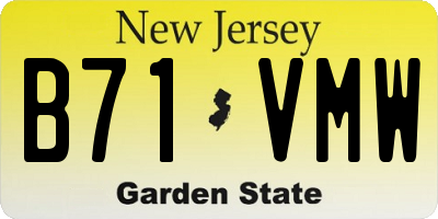 NJ license plate B71VMW